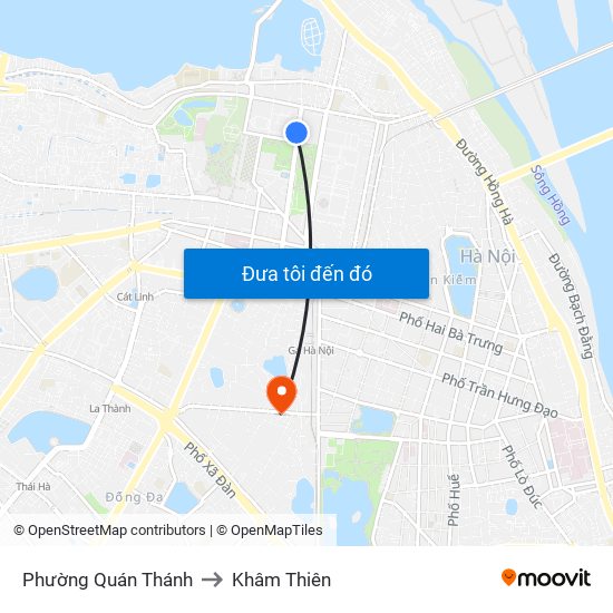 Phường Quán Thánh to Khâm Thiên map