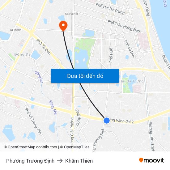 Phường Trương Định to Khâm Thiên map