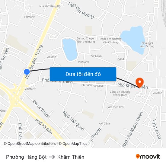 Phường Hàng Bột to Khâm Thiên map