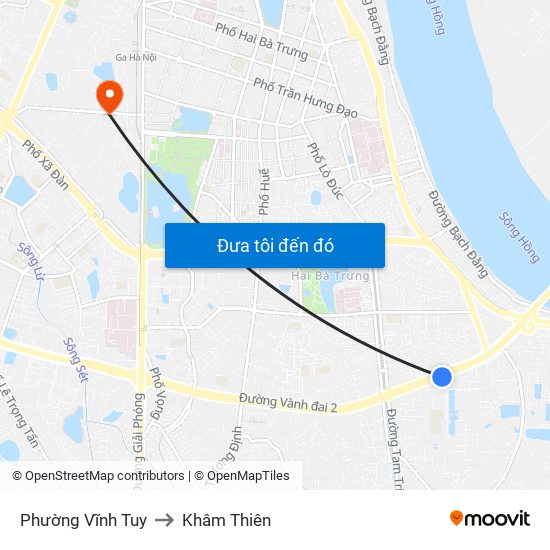 Phường Vĩnh Tuy to Khâm Thiên map