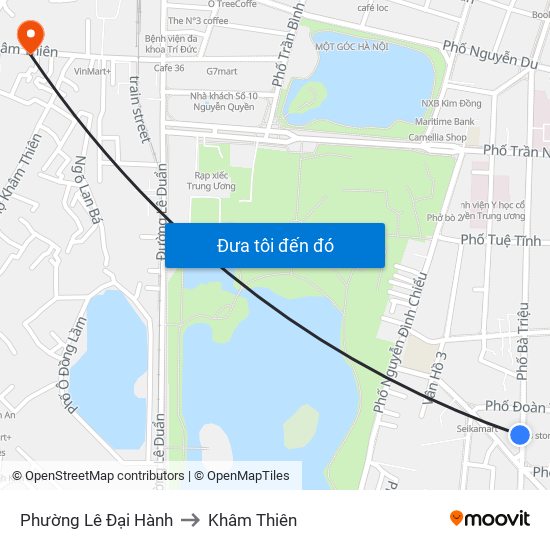 Phường Lê Đại Hành to Khâm Thiên map