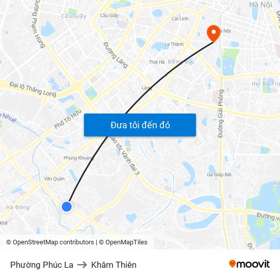 Phường Phúc La to Khâm Thiên map