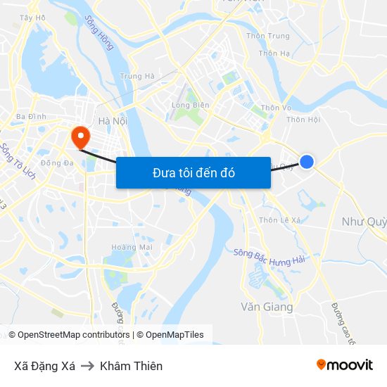 Xã Đặng Xá to Khâm Thiên map