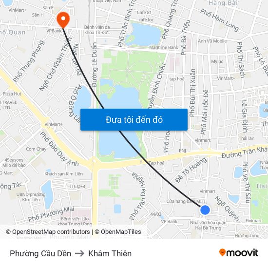 Phường Cầu Dền to Khâm Thiên map