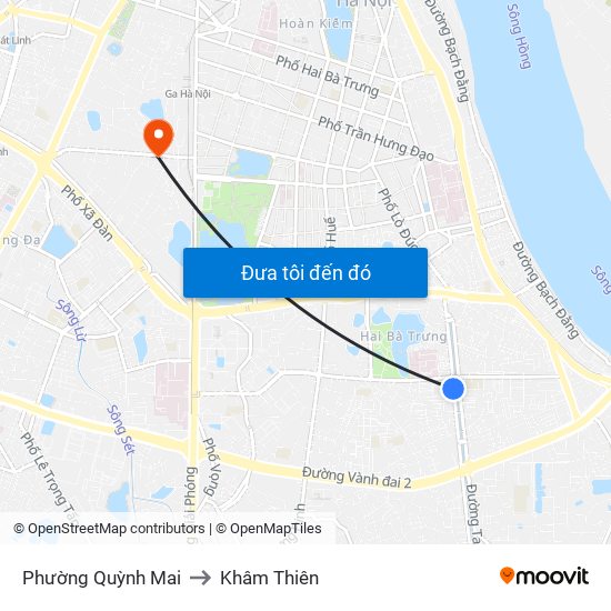 Phường Quỳnh Mai to Khâm Thiên map