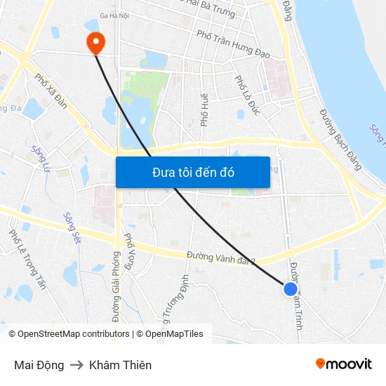 Mai Động to Khâm Thiên map