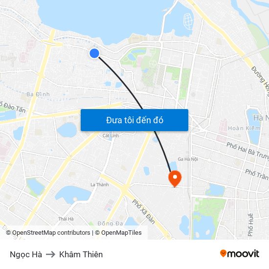 Ngọc Hà to Khâm Thiên map