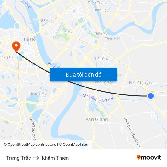 Trưng Trắc to Khâm Thiên map