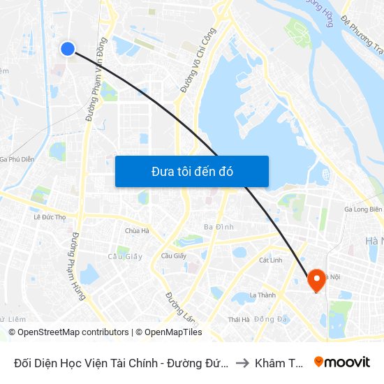 Đối Diện Học Viện Tài Chính - Đường Đức Thắng to Khâm Thiên map