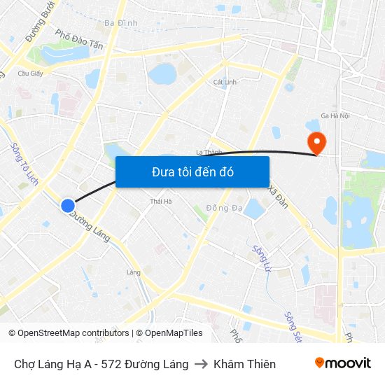 Chợ Láng Hạ A - 572 Đường Láng to Khâm Thiên map