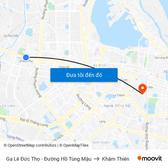Ga Lê Đức Thọ - Đường Hồ Tùng Mậu to Khâm Thiên map