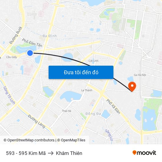 593 - 595 Kim Mã to Khâm Thiên map