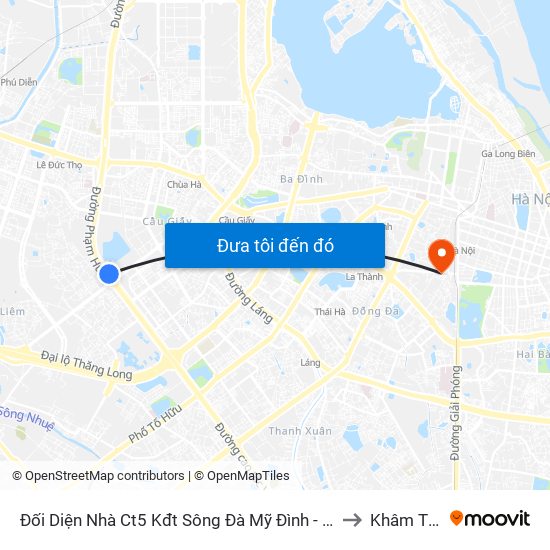 Đối Diện Nhà Ct5 Kđt Sông Đà Mỹ Đình - Phạm Hùng to Khâm Thiên map