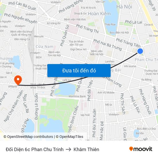 Đối Diện 6c Phan Chu Trinh to Khâm Thiên map