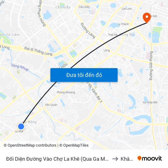 Đối Diện Đường Vào Chợ La Khê (Qua Ga Metro La Khê) - 405 Quang Trung (Hà Đông) to Khâm Thiên map