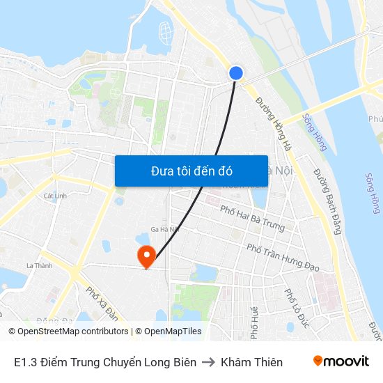 E1.3 Điểm Trung Chuyển Long Biên to Khâm Thiên map