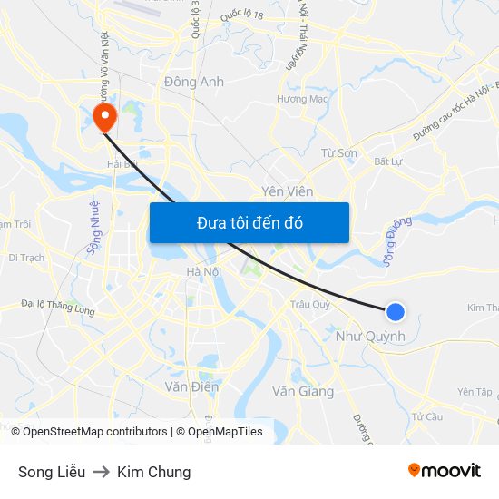 Song Liễu to Kim Chung map