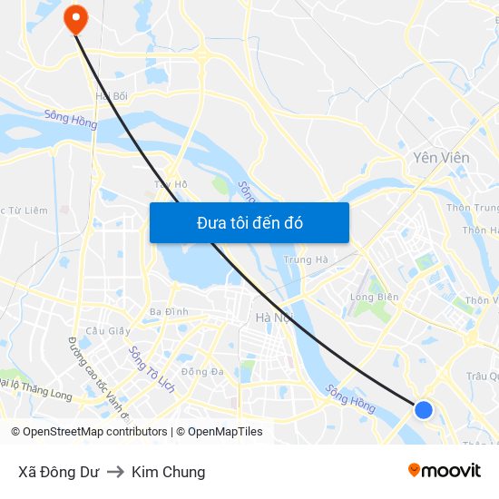 Xã Đông Dư to Kim Chung map