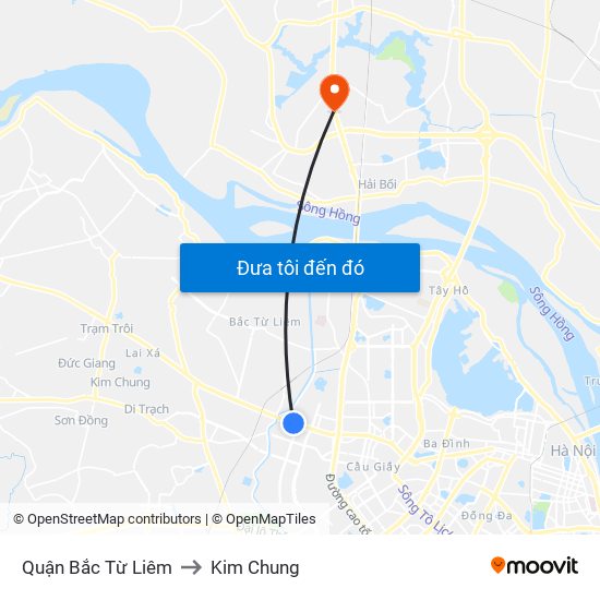 Quận Bắc Từ Liêm to Kim Chung map