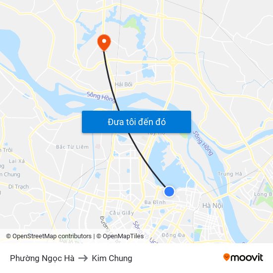 Phường Ngọc Hà to Kim Chung map