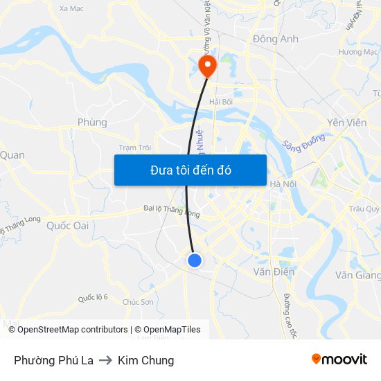 Phường Phú La to Kim Chung map