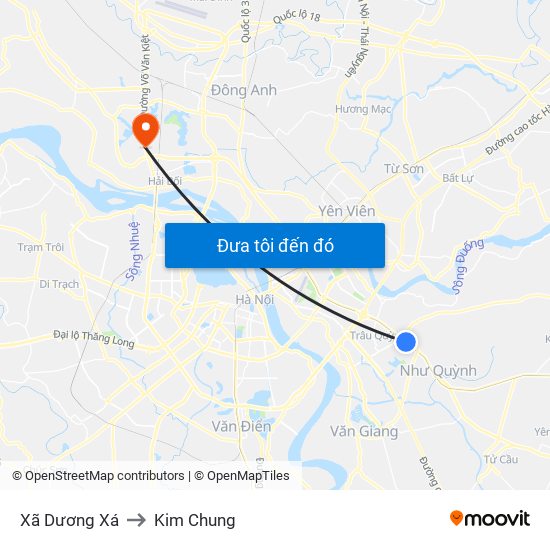 Xã Dương Xá to Kim Chung map