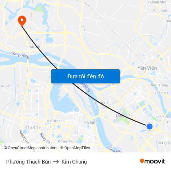 Phường Thạch Bàn to Kim Chung map