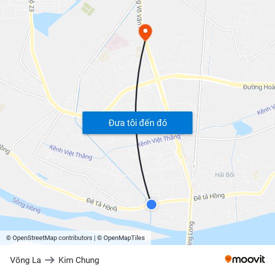 Võng La to Kim Chung map