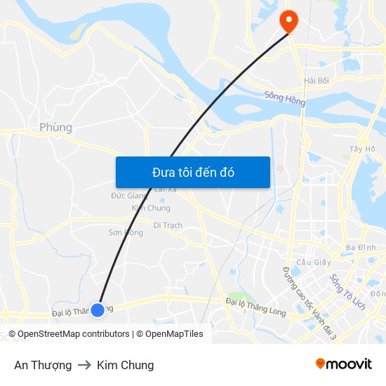An Thượng to Kim Chung map