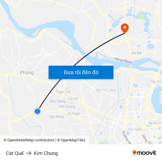 Cát Quế to Kim Chung map