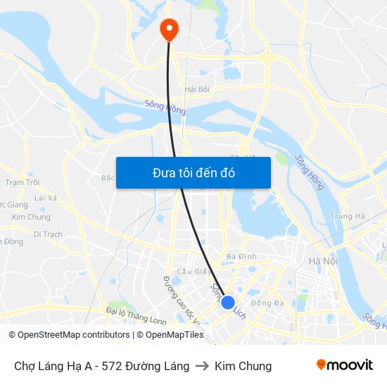 Chợ Láng Hạ A - 572 Đường Láng to Kim Chung map