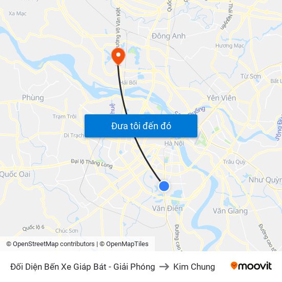 Đối Diện Bến Xe Giáp Bát - Giải Phóng to Kim Chung map