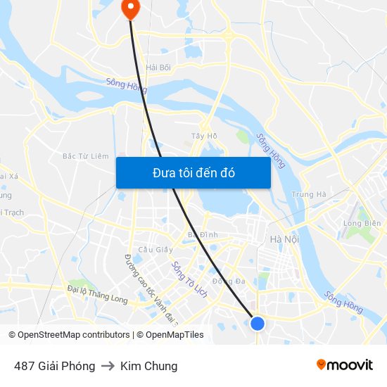 487 Giải Phóng to Kim Chung map