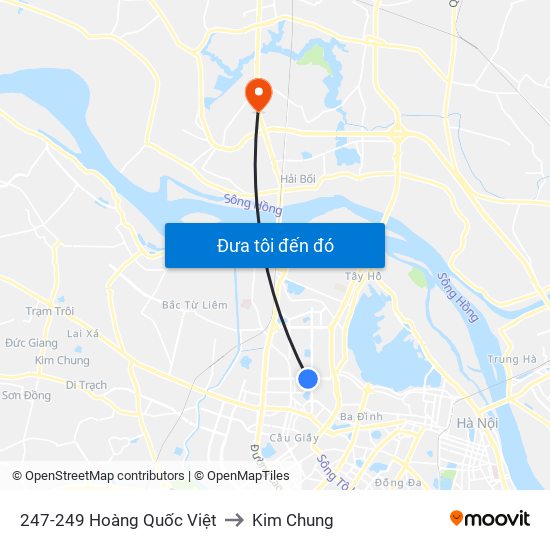 247-249 Hoàng Quốc Việt to Kim Chung map