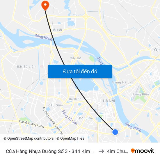 Cửa Hàng Nhựa Đường Số 3 - 344 Kim Ngưu to Kim Chung map