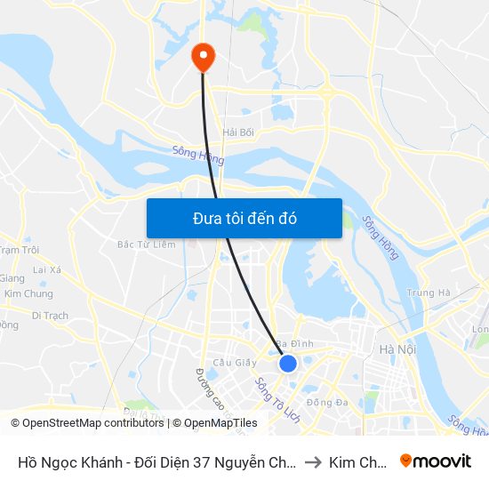 Hồ Ngọc Khánh - Đối Diện 37 Nguyễn Chí Thanh to Kim Chung map