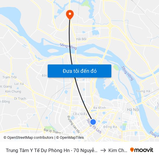 Trung Tâm Y Tế Dự Phòng Hn - 70 Nguyễn Chí Thanh to Kim Chung map