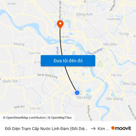 Đối Diện Trạm Cấp Nước Linh Đàm (Đối Diện Chung Cư Hh1c) - Nguyễn Hữu Thọ to Kim Chung map