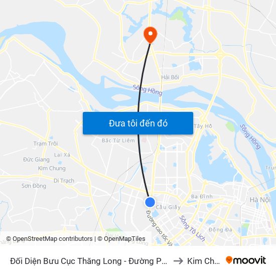 Đối Diện Bưu Cục Thăng Long - Đường Phạm Hùng to Kim Chung map