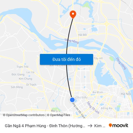 Gần Ngã 4 Phạm Hùng - Đình Thôn (Hướng Đi Khuất Duy Tiến)-Cột Sau to Kim Chung map