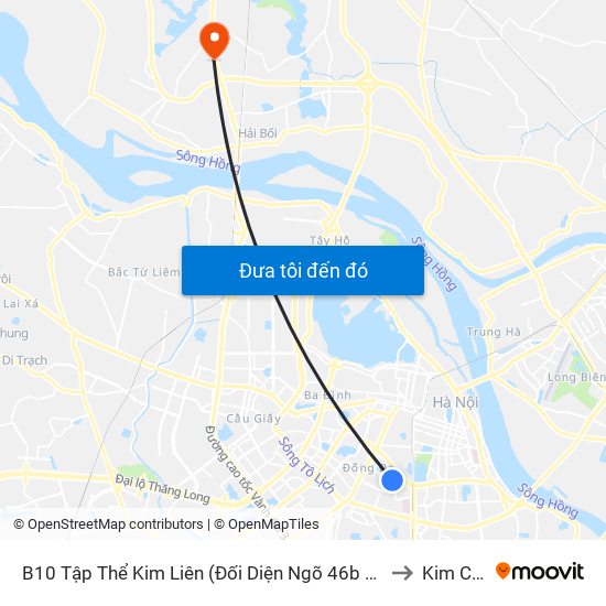 B10 Tập Thể Kim Liên (Đối Diện Ngõ 46b Phạm Ngọc Thạch) to Kim Chung map