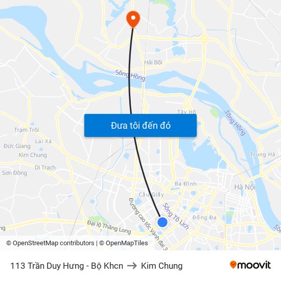 113 Trần Duy Hưng - Bộ Khcn to Kim Chung map