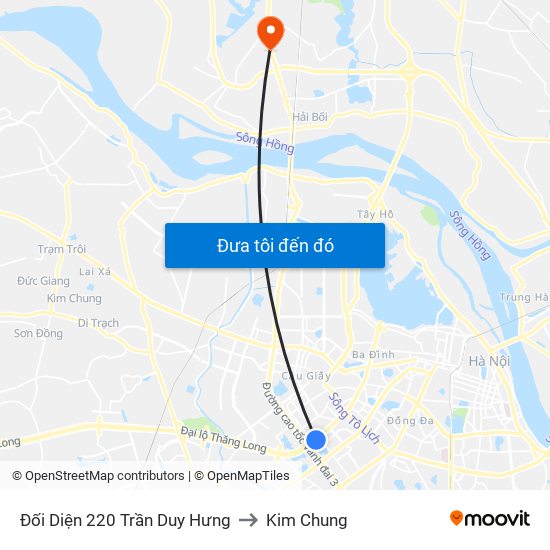 Đối Diện 220 Trần Duy Hưng to Kim Chung map