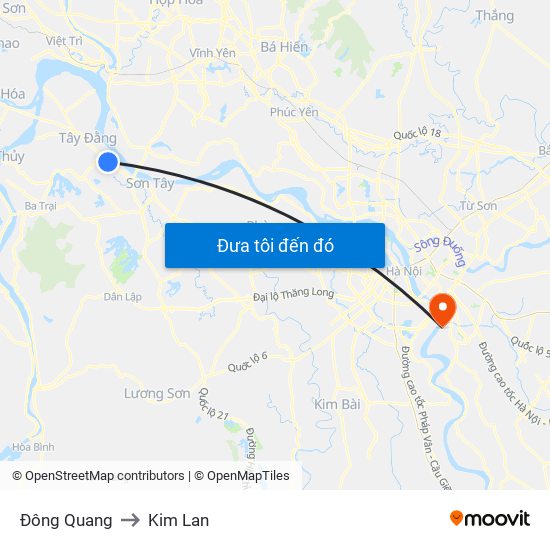 Đông Quang to Kim Lan map
