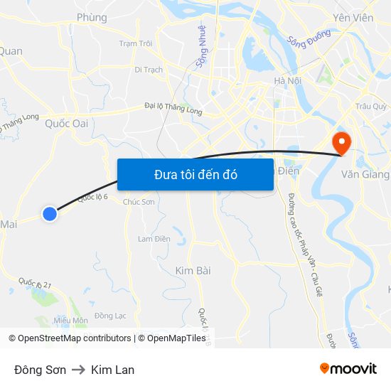 Đông Sơn to Kim Lan map