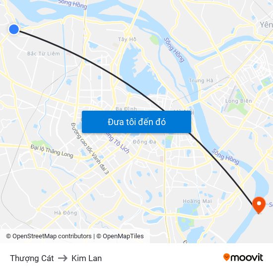 Thượng Cát to Kim Lan map