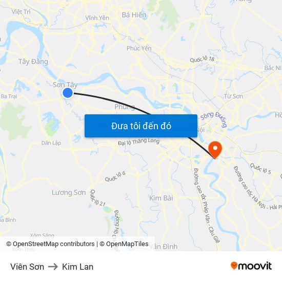 Viên Sơn to Kim Lan map
