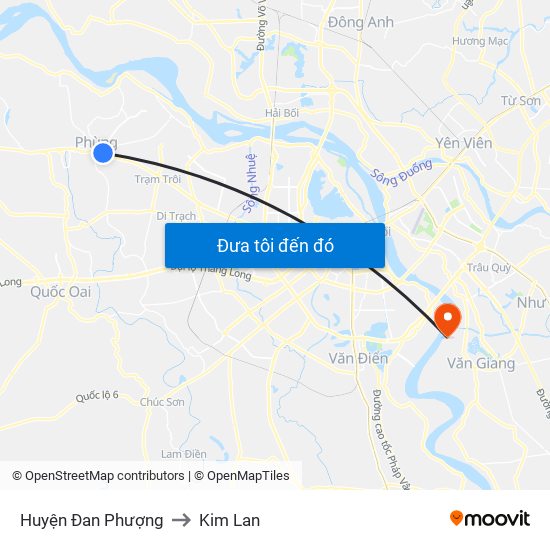 Huyện Đan Phượng to Kim Lan map