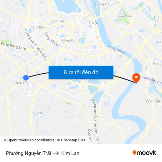 Phường Nguyễn Trãi to Kim Lan map