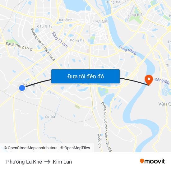 Phường La Khê to Kim Lan map